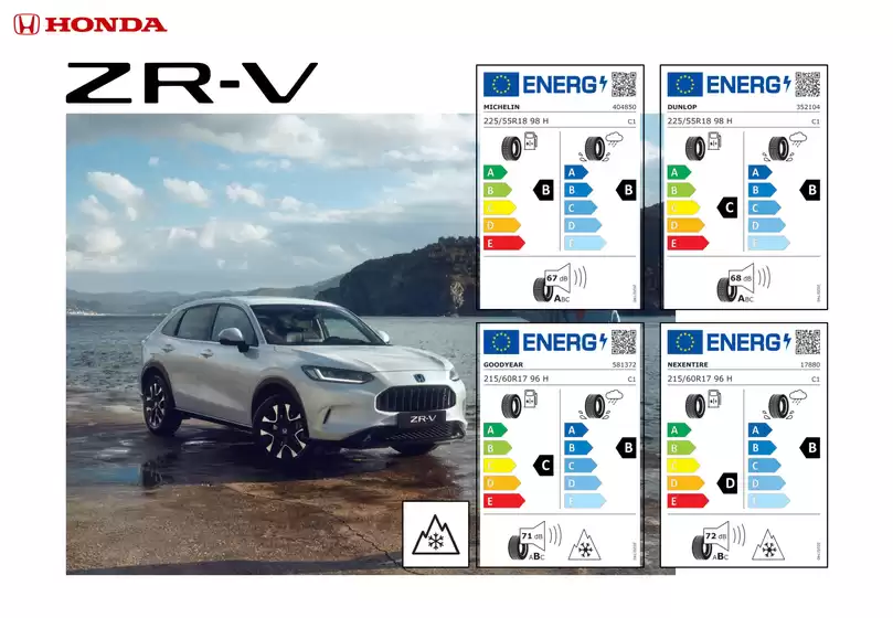 Catalogue Honda à Hamois | Honda ZR-V e:HEV — Informations sur les pneus | 2025-09-11T00:00:00.000Z - 2026-09-11T00:00:00.000Z
