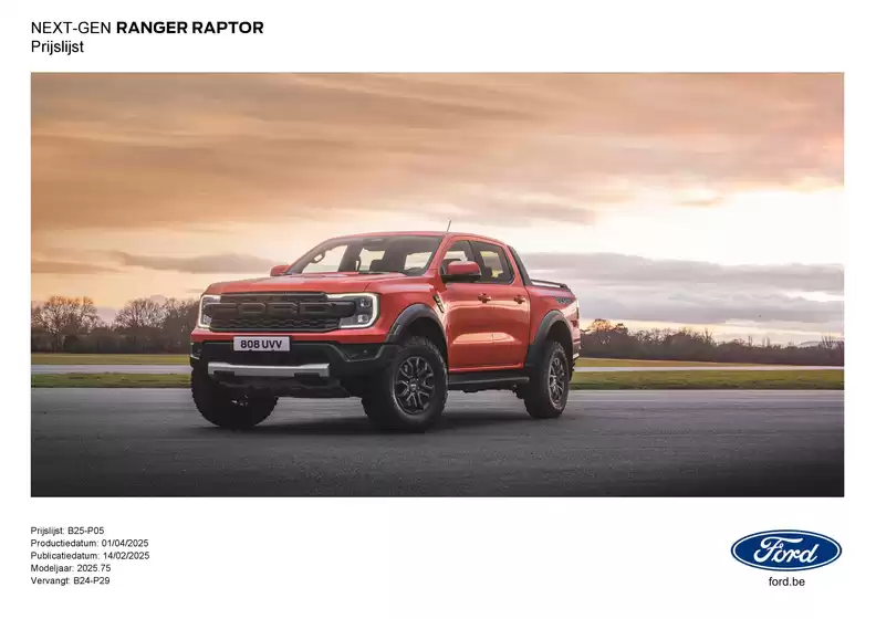 Catalogue Ford à Evergem | NEW FORD RANGER RAPTOR | 2025-09-11T00:00:00.000Z - 2026-09-11T00:00:00.000Z