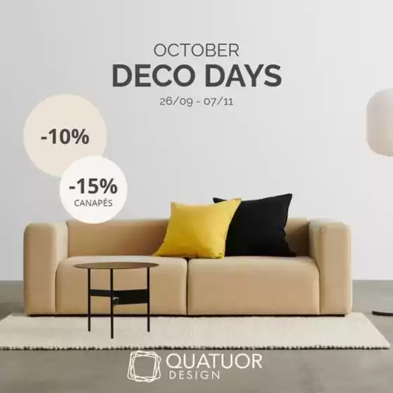 Catalogue Quatuor à La Louvière |  October Deco Days | 2026-10-28T00:00:00.000Z - 2026-11-07T00:00:00.000Z