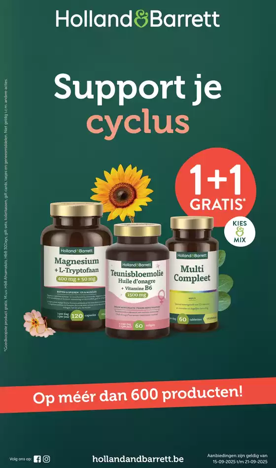 Catalogue Holland & Barrett | Support Je Cyclus | 2025-09-15T00:00:00.000Z - 2025-09-21T00:00:00.000Z