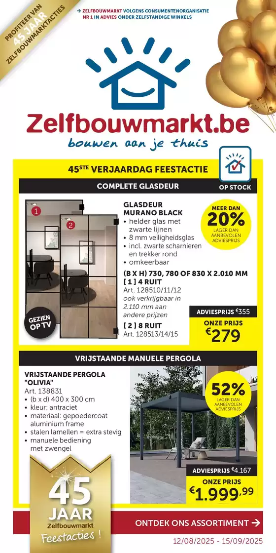 Catalogue Zelfbouwmarkt à Maldegem | Folder Vol Feestacties! | 2025-09-16T00:00:00.000Z - 2025-10-13T00:00:00.000Z