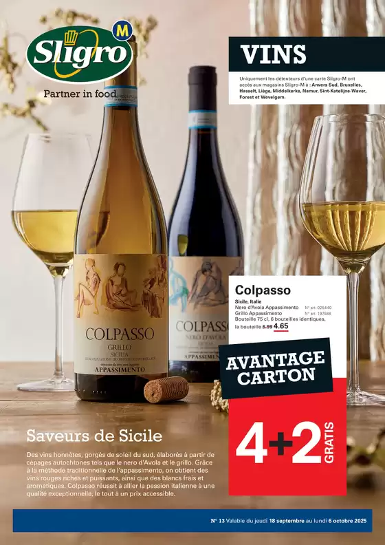 Catalogue Sligro | Réductions et promotions | 2025-09-17T00:00:00.000Z - 2025-10-01T00:00:00.000Z