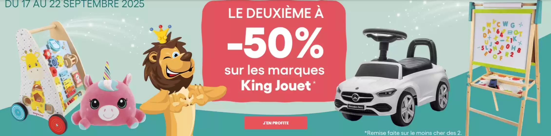 Catalogue King Jouet à Seraing | -50% | 2025-09-17T00:00:00.000Z - 2025-09-22T00:00:00.000Z