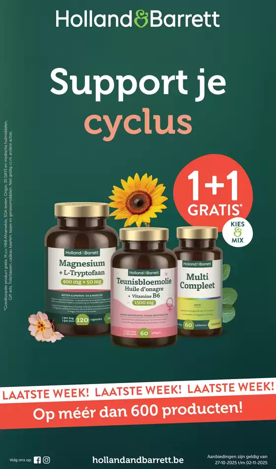 Catalogue Holland & Barrett | Support Je Cyclus NL | 2025-10-27T00:00:00.000Z - 2025-11-02T00:00:00.000Z