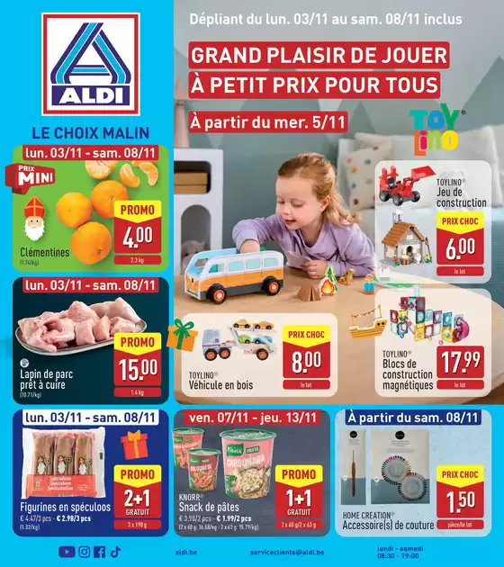 Catalogue Aldi à Namur | Large sélection d'offres | 2025-10-28T00:00:00.000Z - 2025-11-11T00:00:00.000Z