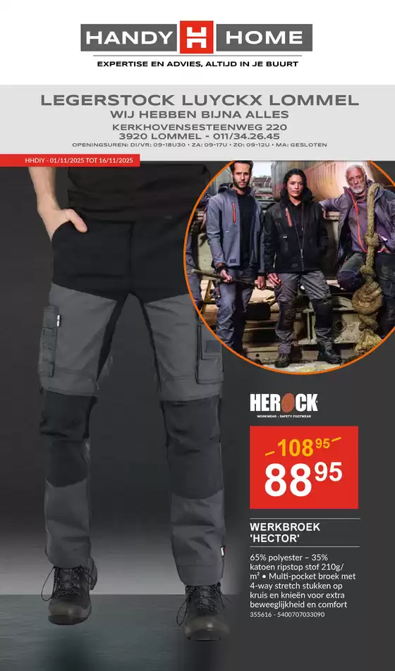Catalogue HandyHome à Duffel | Super offre pour les chasseurs de bonnes affaires | 2025-11-01T00:00:00.000Z - 2025-11-16T00:00:00.000Z