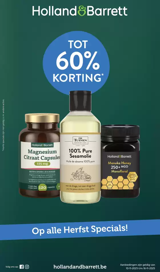 Catalogue Holland & Barrett | 60% Korting | 2025-11-10T00:00:00.000Z - 2025-11-16T00:00:00.000Z