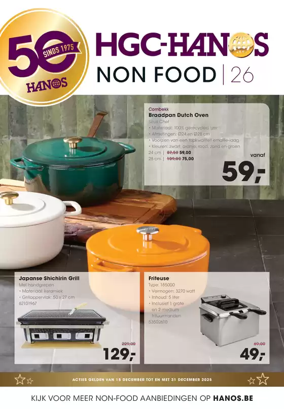 Catalogue Hanos à Mons | Non Food 26 | 2025-12-15T00:00:00.000Z - 2025-12-28T00:00:00.000Z