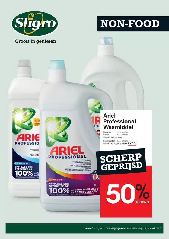 Catalogue Sligro à Crainhem | Non food 01 2022 | 2026-01-05T00:00:00.000Z - 2026-01-26T00:00:00.000Z