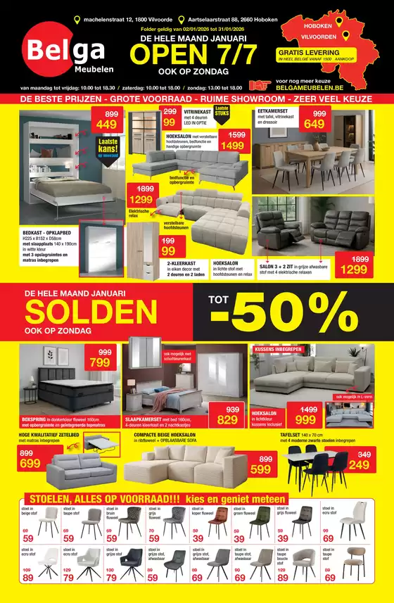Catalogue Belga Meubelen à Maasmechelen | Solden Januari | 2025-12-31T00:00:00.000Z - 2026-01-31T00:00:00.000Z