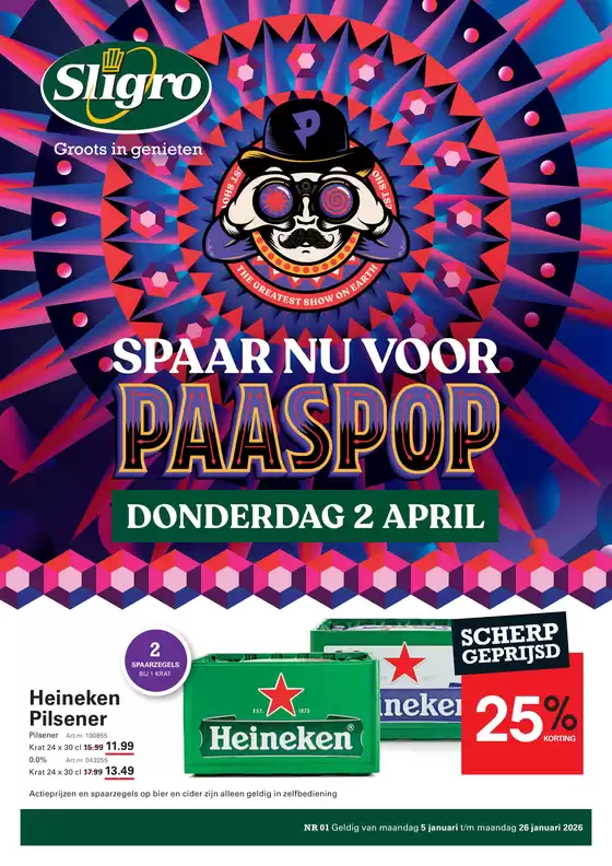 Catalogue Sligro à Courtrai | Spaarfolder 01 2025 | 2026-01-05T00:00:00.000Z - 2026-01-26T00:00:00.000Z