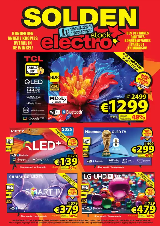 Catalogue ElectroStock à Ostende | folder ElectroStock - NL | 2026-01-03T00:00:00.000Z - 2026-01-31T00:00:00.000Z