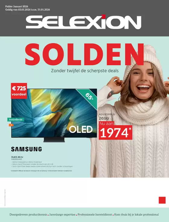 Catalogue Selexion à Ottignies-Louvain-la-Neuve | Wintersolden TV & Audio | 2026-01-05T00:00:00.000Z - 2026-01-31T00:00:00.000Z