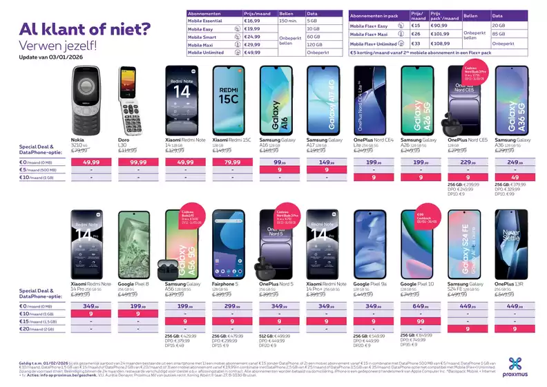 Catalogue Proximus | Al Klant Of Niet? | 2026-01-08T00:00:00.000Z - 2026-02-02T00:00:00.000Z