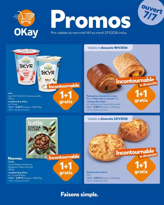 Catalogue OKay Supermarkt | Prochain dépliant - FR | 2026-01-14T00:00:00.000Z - 2026-01-27T00:00:00.000Z