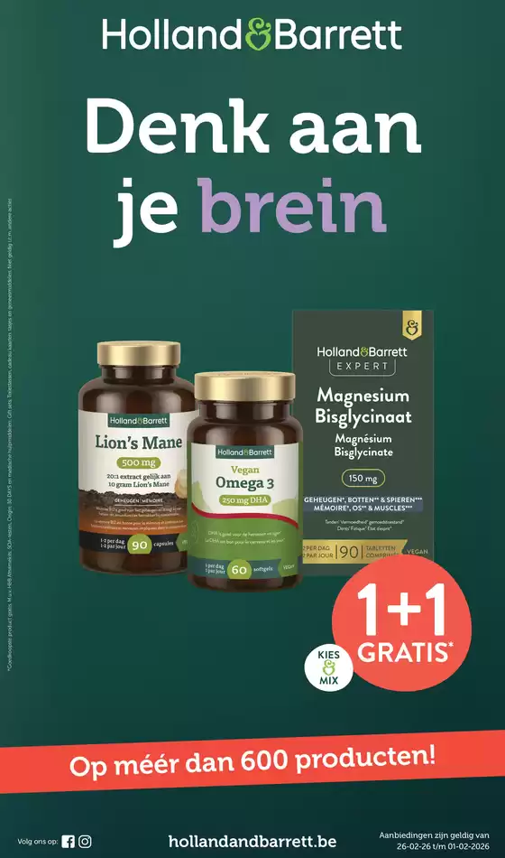 Catalogue Holland & Barrett | Denk Aan Je Brein | 2026-01-26T00:00:00.000Z - 2026-02-01T00:00:00.000Z