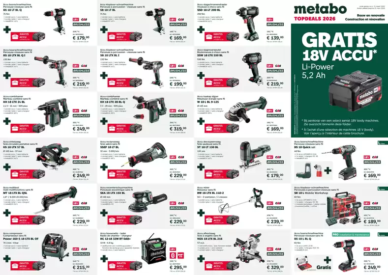 Catalogue Metabo | Top Deals 2026 | 2026-01-29T00:00:00.000Z - 2026-03-31T00:00:00.000Z