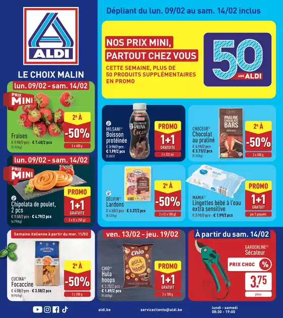 Catalogue Aldi à Dudelange | Super réductions sur des produits sélectionnés | 2026-02-09T00:00:00.000Z - 2026-02-19T00:00:00.000Z
