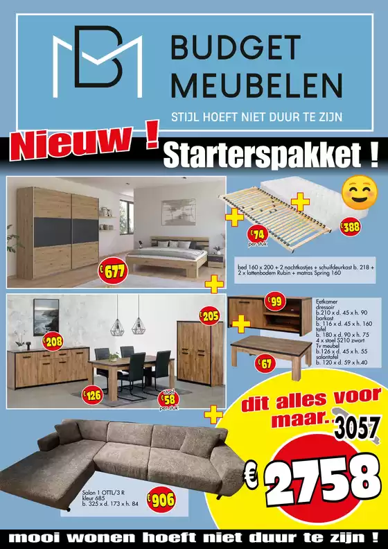 Catalogue Budget Meubelen à Péruwelz | Starterspakket! | 2026-02-05T00:00:00.000Z - 2026-02-28T00:00:00.000Z