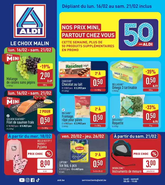 Catalogue Aldi à Lanaken | Large sélection d'offres | 2026-02-16T00:00:00.000Z - 2026-02-21T00:00:00.000Z