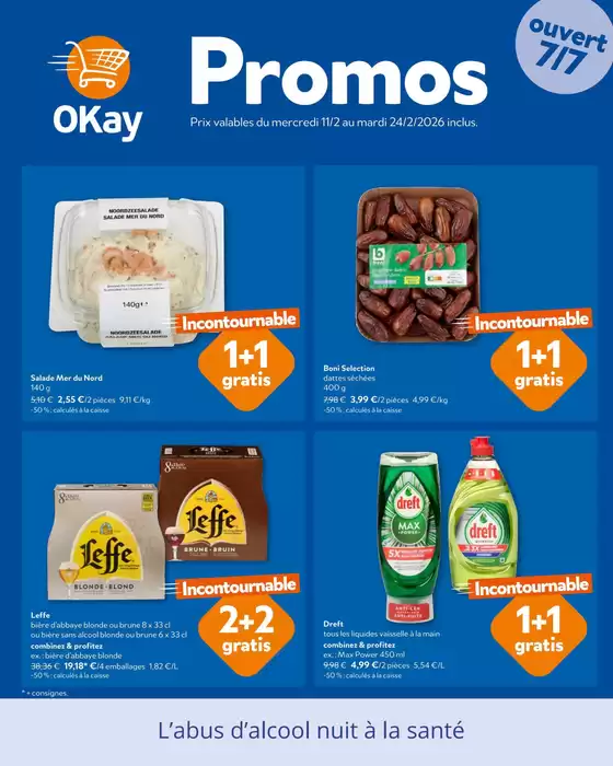 Catalogue OKay Supermarkt | Prochain dépliant - FR | 2026-02-11T00:00:00.000Z - 2026-02-24T00:00:00.000Z