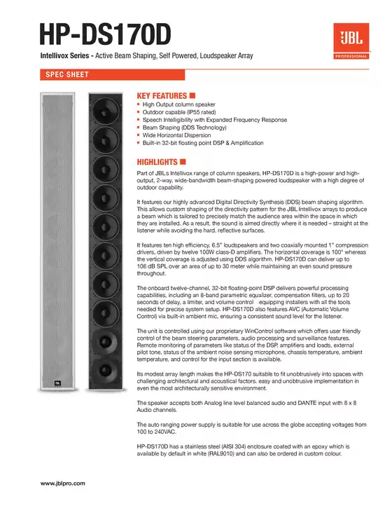 Catalogue JBL | Spec Sheet | 2026-02-11T00:00:00.000Z - 2026-03-11T00:00:00.000Z