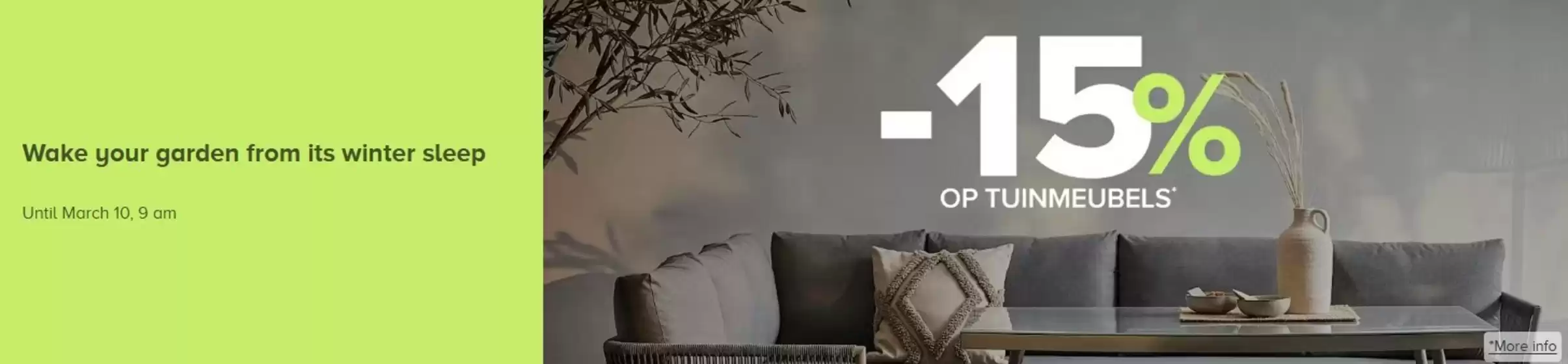 Catalogue Home24 à Bruxelles | -15% Op Tuinmeubels | 2026-03-03T00:00:00.000Z - 2026-03-10T00:00:00.000Z