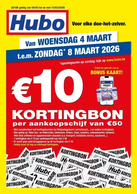 Catalogue Hubo | Hubo Folder geldig t.e.m. 15/03/2026 NL | 2026-03-04T00:00:00.000Z - 2026-03-08T00:00:00.000Z
