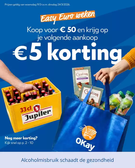 Catalogue OKay Supermarkt à Namur | Volgende folder - NL | 2026-03-11T00:00:00.000Z - 2026-03-24T00:00:00.000Z