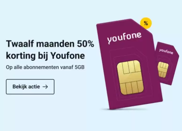 Catalogus van Belsimpel in Enschede | Twaalf maanden 50% korting bij Youfone | 2025-10-29T00:00:00.000Z - 2025-11-12T00:00:00.000Z