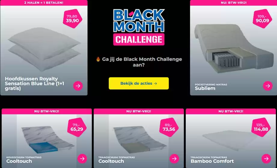 Catalogus van Matrasconcurrent in Medemblik | Black Month | 2025-11-03T00:00:00.000Z - 2025-11-17T00:00:00.000Z