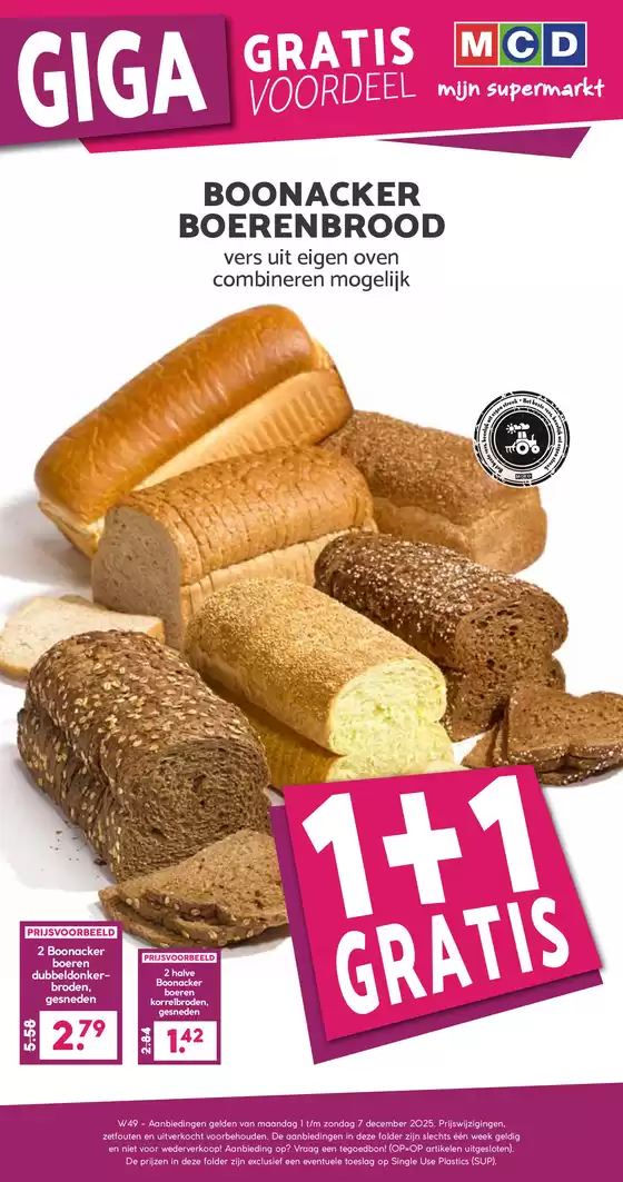 Catalogus van MCD Supermarkt in Utrecht | 1 + 1 Gratis | 2025-12-04T00:00:00.000Z - 2025-12-07T00:00:00.000Z