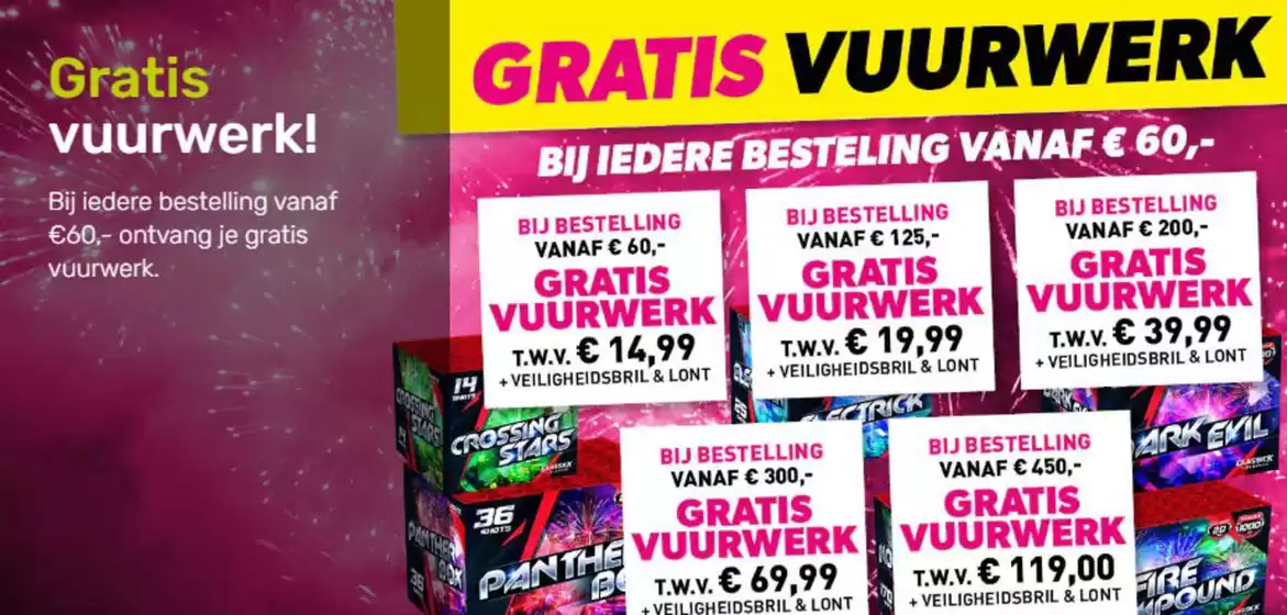 Catalogus van Rubro Fireworks in Voorthuizen | Gratis vuurwerk! | 2025-12-05T00:00:00.000Z - 2025-12-19T00:00:00.000Z