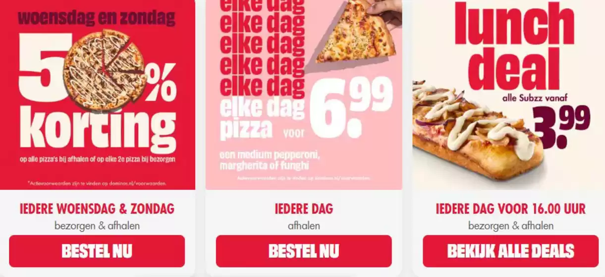 Catalogus van Domino's pizza | 50% Korting | 2025-12-11T00:00:00.000Z - 2025-12-25T00:00:00.000Z