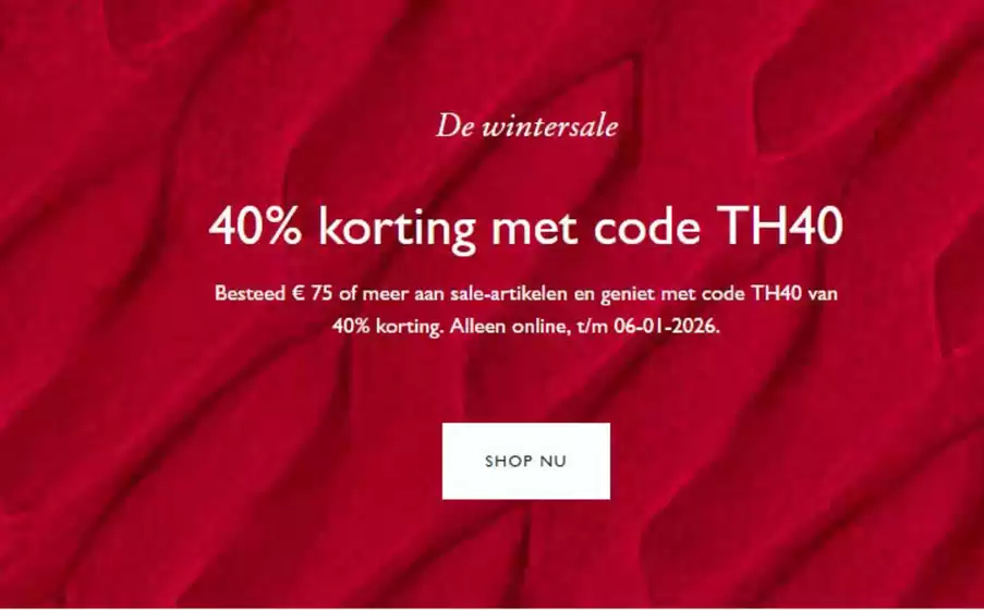 Catalogus van Tommy Hilfiger in Almere | 40% korting met code TH40 | 2025-12-16T00:00:00.000Z - 2026-01-06T00:00:00.000Z