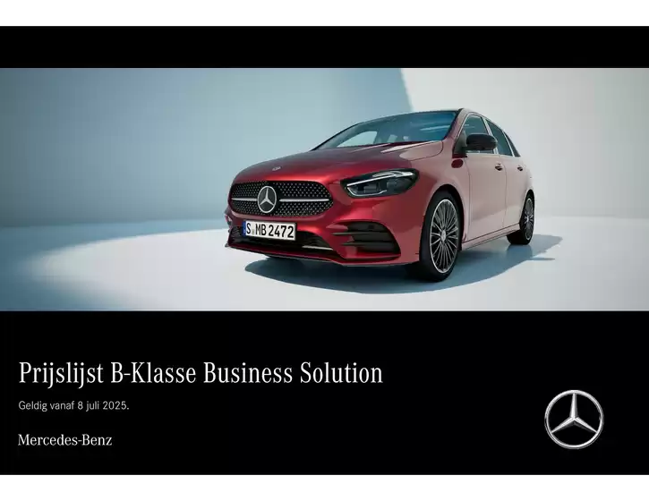 Catalogus van Mercedes-Benz | Prijslijst B-Klasse Business Solution | 2025-12-22T00:00:00.000Z - 2025-12-31T00:00:00.000Z
