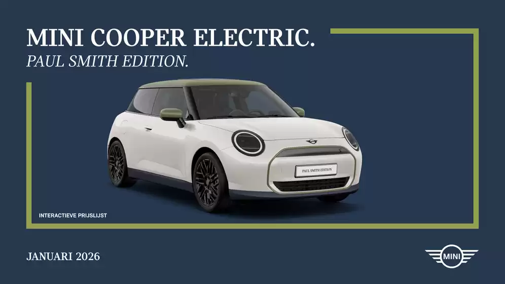 Catalogus van MINI in Amsterdam | MINI COOPER ELECTRIC. | 2026-01-01T00:00:00.000Z - 2026-06-30T00:00:00.000Z