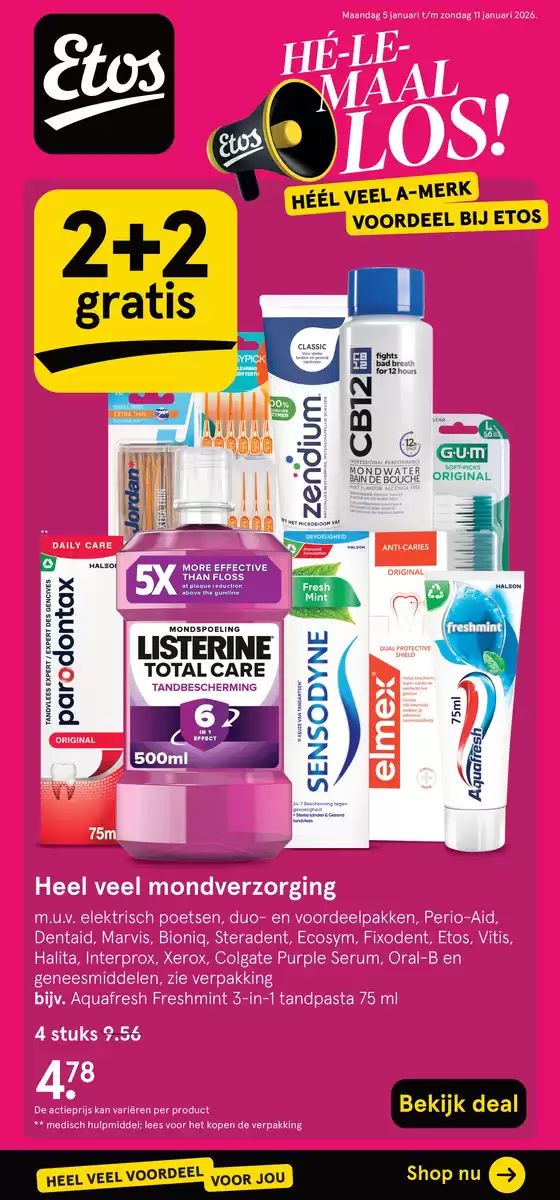 Catalogus van Etos in Alphen aan den Rijn | Speciale aanbiedingen voor u | 2026-01-05T00:00:00.000Z - 2026-01-11T00:00:00.000Z