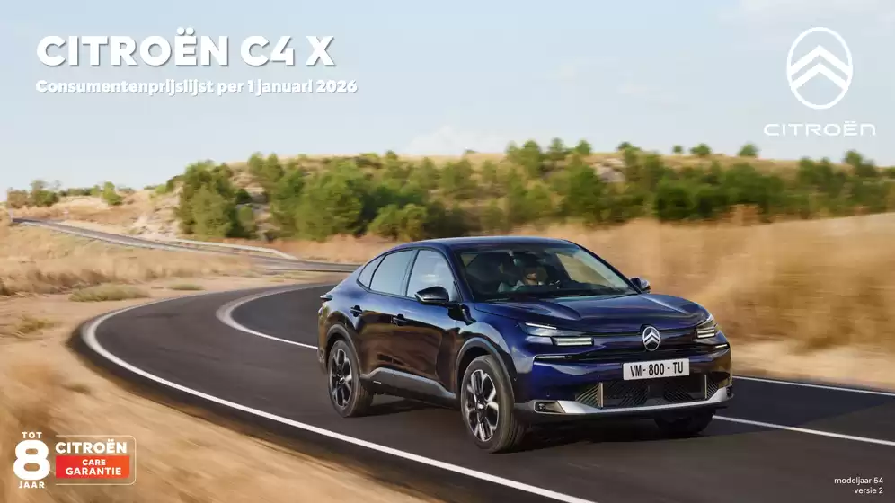 Catalogus van Citroën in Horst | 13012026 Consumentenprijslijst Citroen C4 X | 2026-01-01T00:00:00.000Z - 2026-12-31T00:00:00.000Z