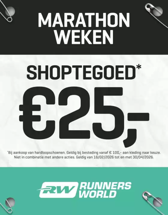 Catalogus van Daka Sport in Haarlem | Bij aankoop van hardloopschoenen. Geldig bij besteding vanaf € 100,- aan kleding naar keuze | 2026-02-19T00:00:00.000Z - 2026-04-30T00:00:00.000Z