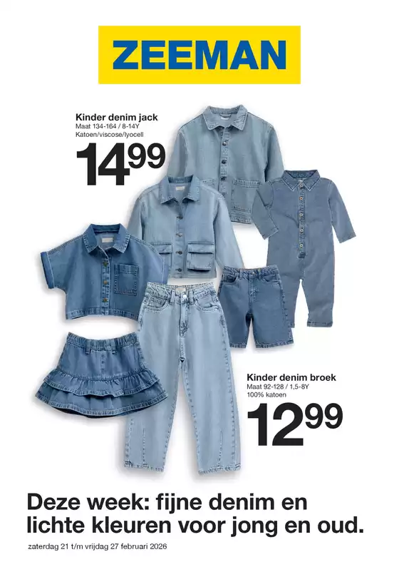 Catalogus van Zeeman in Den Haag | Zeeman Week 9 zaterdag 21 februari tm vrijdag 27 februari 2026. | 2026-02-21T00:00:00.000Z - 2026-02-27T00:00:00.000Z