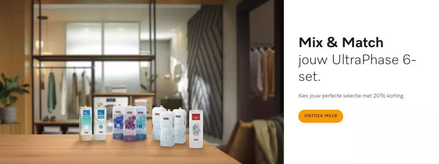 Catalogus van Miele in Lelystad | Plaats minimaal 6 flacons in jouw winkelmandje en ontvang 20% korting bij gebruik van de vouchercode 'MIX&MATCH' | 2026-03-03T00:00:00.000Z - 2026-03-10T00:00:00.000Z