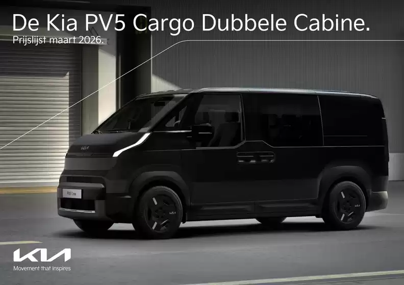 Catalogus van Kia | Kia Netherlands PV5 Cargo Dubbele Cabine prijslijst | 2026-03-01T00:00:00.000Z - 2026-03-31T00:00:00.000Z