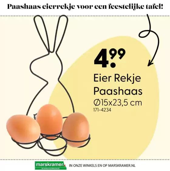 Catalogus van Marskramer in Ulft | 4.99 Eier Rekje Paashaas | 2026-03-17T00:00:00.000Z - 2026-04-05T00:00:00.000Z
