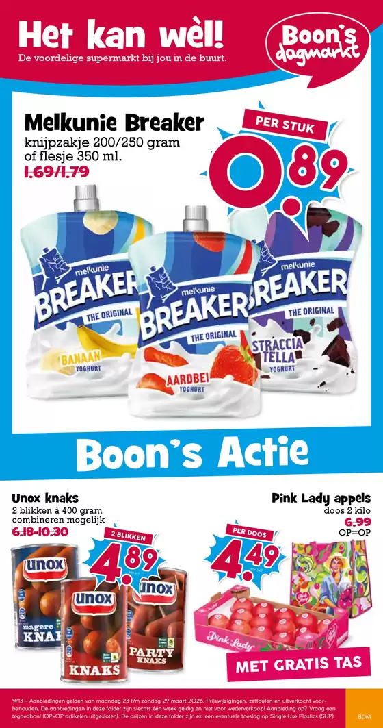 Catalogus van Boon's Markt in Harlingen | Geweldige kortingen op geselecteerde producten | 2026-03-23T00:00:00.000Z - 2026-03-29T00:00:00.000Z