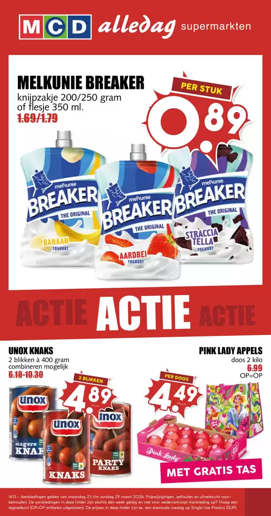 Catalogus van MCD Supermarkt in Harlingen | Geweldige kortingen op geselecteerde producten | 2026-03-23T00:00:00.000Z - 2026-03-29T00:00:00.000Z