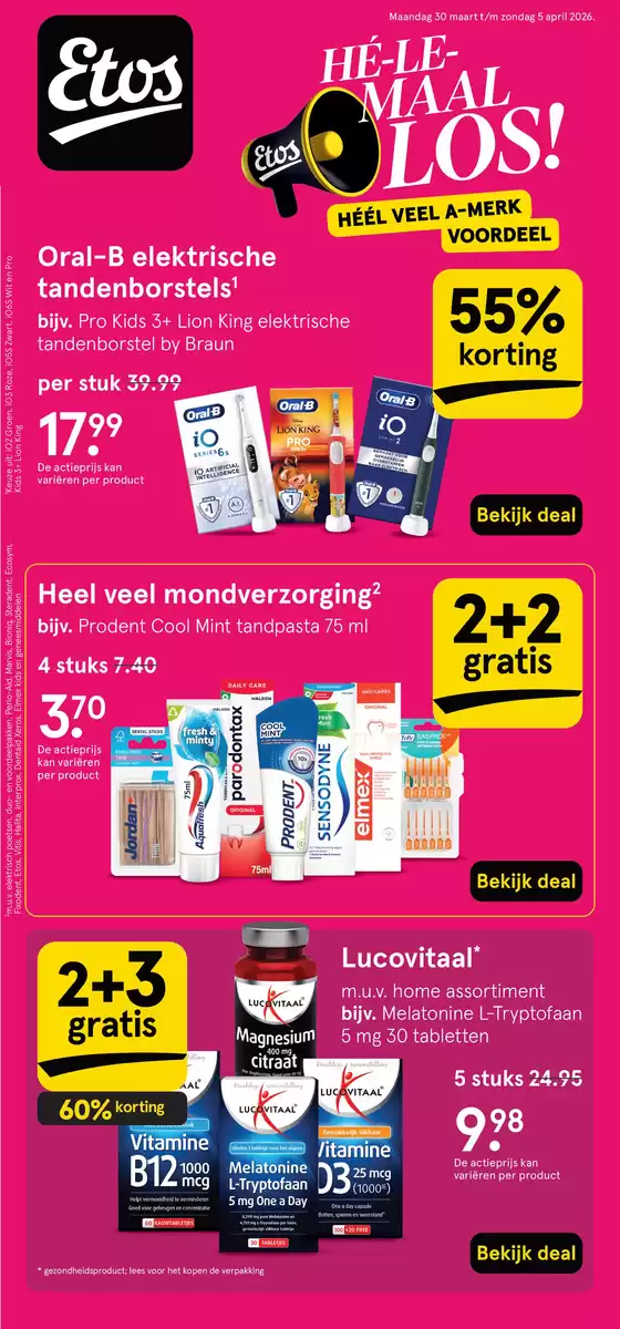 Catalogus van Etos in Amsterdam | Aanbiedingen voor koopjesjagers | 2026-03-30T00:00:00.000Z - 2026-04-05T00:00:00.000Z