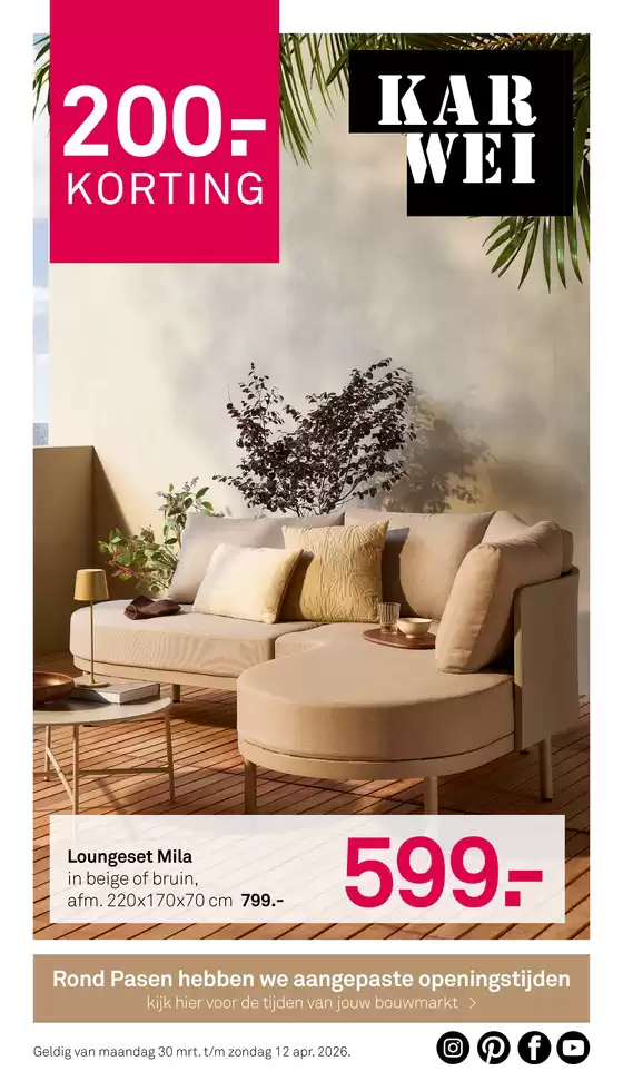 Catalogus van Karwei in Den Haag | Bekijk de nieuwe folder vol scherpe aanbiedingen | 2026-03-30T00:00:00.000Z - 2026-04-12T00:00:00.000Z