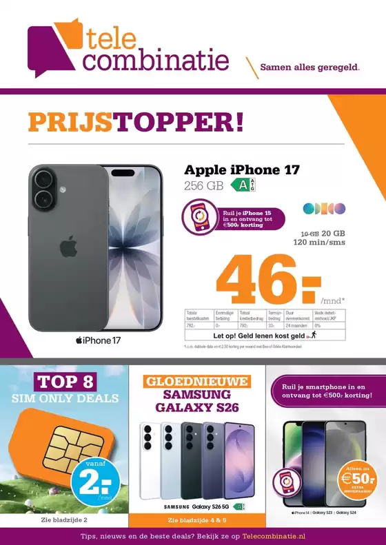 Catalogus van Telecombinatie in Middelburg | Telecombinatie Verkoop | 2026-03-31T00:00:00.000Z - 2026-04-14T00:00:00.000Z