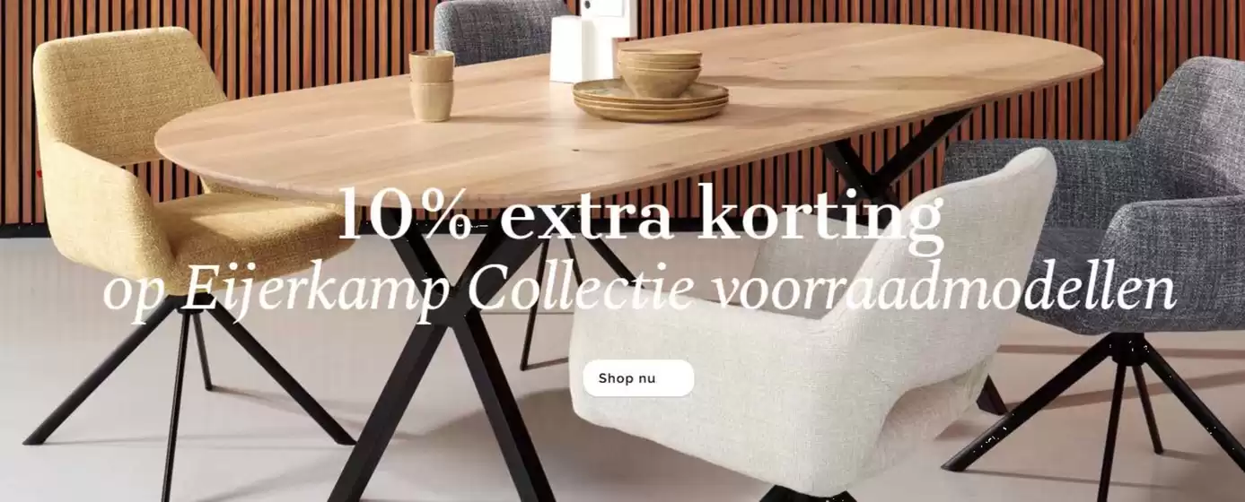 Catalogus van Eijerkamp in Eindhoven | Nu 10% extra korting op alle voorraadmodellen van Eijerkamp Collectie | 2026-03-31T00:00:00.000Z - 2026-04-12T00:00:00.000Z